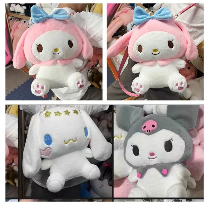 40см Sanrio Plush Toy Kuromi KT Chinchilla Детский мультипликационный рюкзак модельный модельный модельный модельный модельный рюкзак