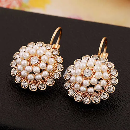 Charm 2022 Nieuwe elegante bruiloft oorbel voor vrouwen grils gouden kleur Oostenrijkse kristal earring peren oorbellen geschenken xll064 g230225