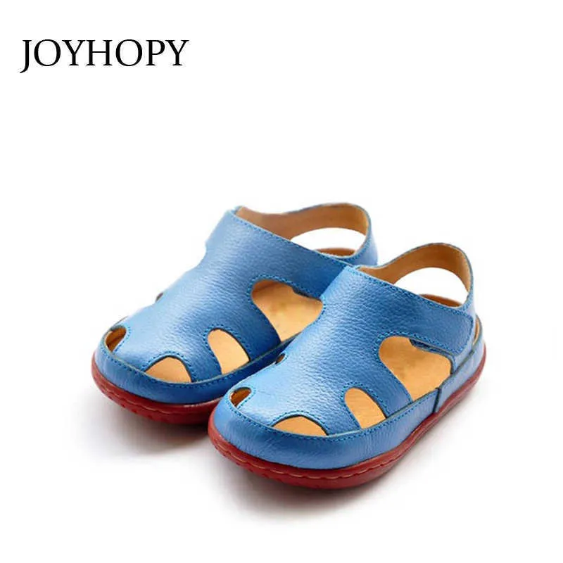 Sandaler joyhopy ny stil av mode casual pojkar flickor sandal för babyskor antislip barn sandaler äkta läder z0225