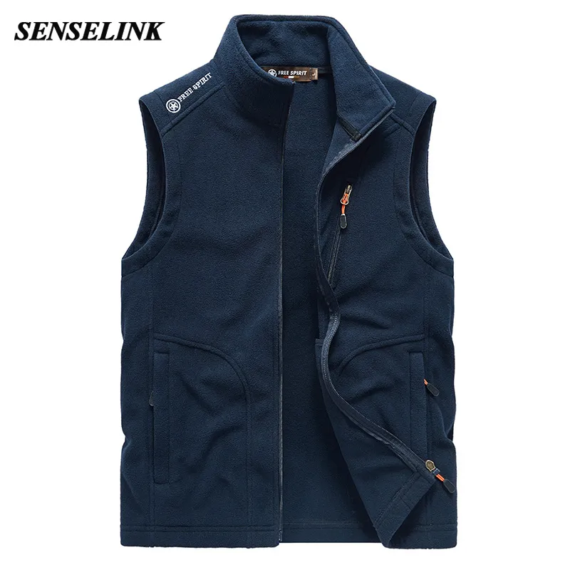 Coletes de homens spring spring outono masculino lã de jaqueta azul escura moda sem mangas e tamanho térmico m 5xl 230225