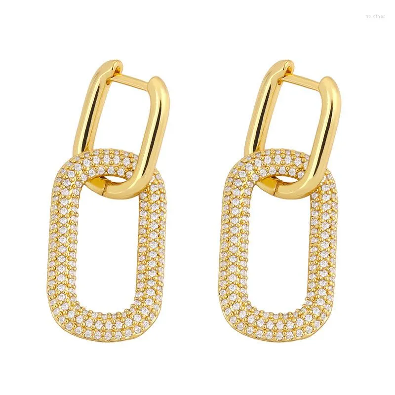 Hoop Earrings Funmode Gold Color Star Heart Shape Pendant Earring Sparkling Micro CZ For Women Brincos Wholesale FE101