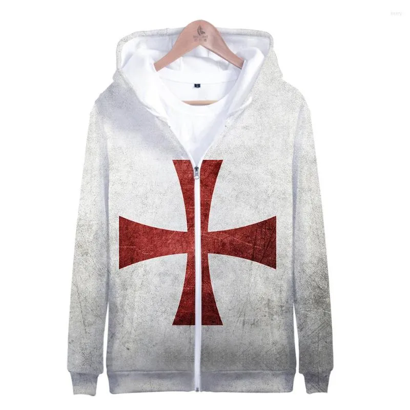 Herrtröjor Fashion Creative Knights Templar 3D Men/Woman Harajuku Children Jacket Sweatshirts Winter Hoodie Streetwear
