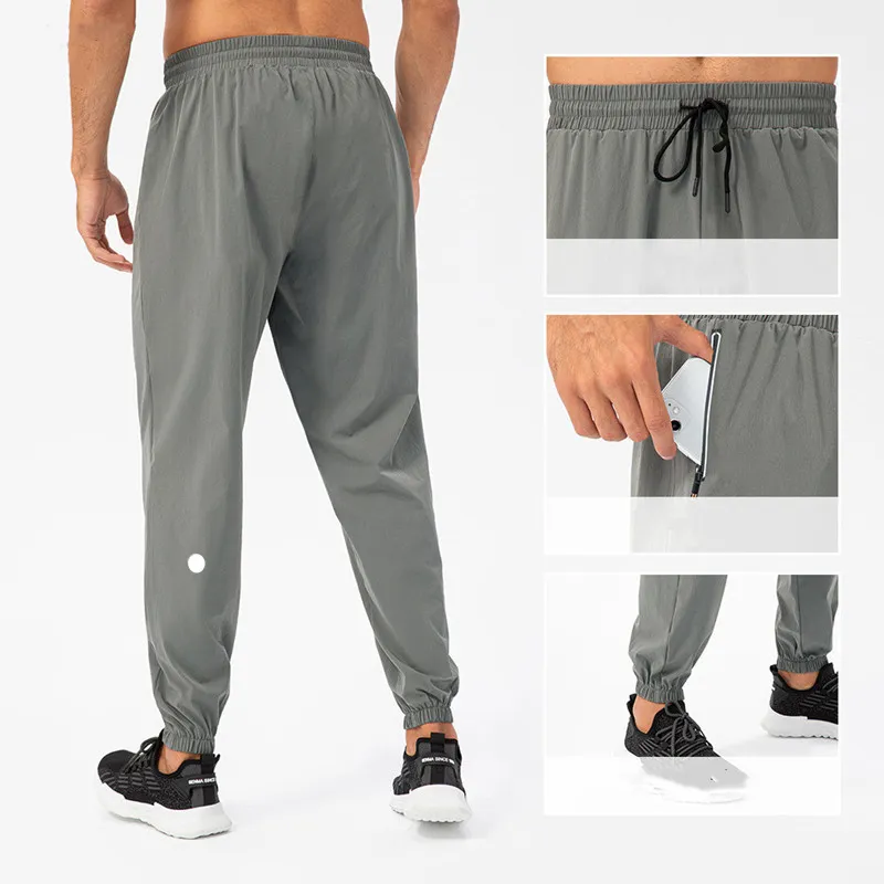 LL Men Jogger Long Pants Sport Yoga Outfit Cycling Drawstring Gym Pockets Sweatpants Trousers Men's Casual Elastic Waist fitness L21333