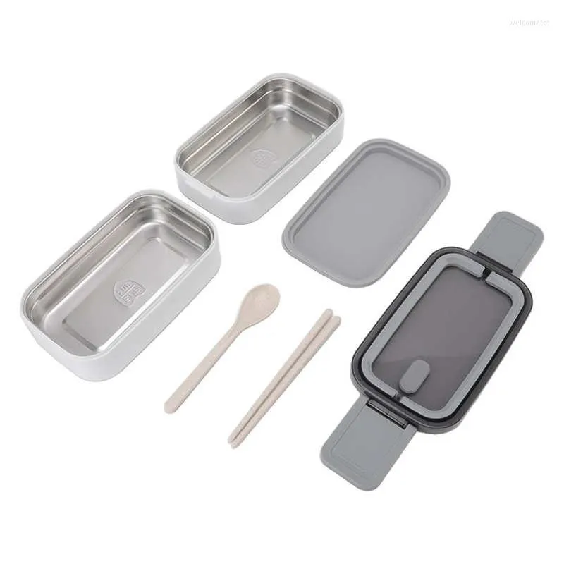 Set di stoviglie Contenitore per il pranzo Separazione Design Doppio strato 1400ml Bento Proof For Work