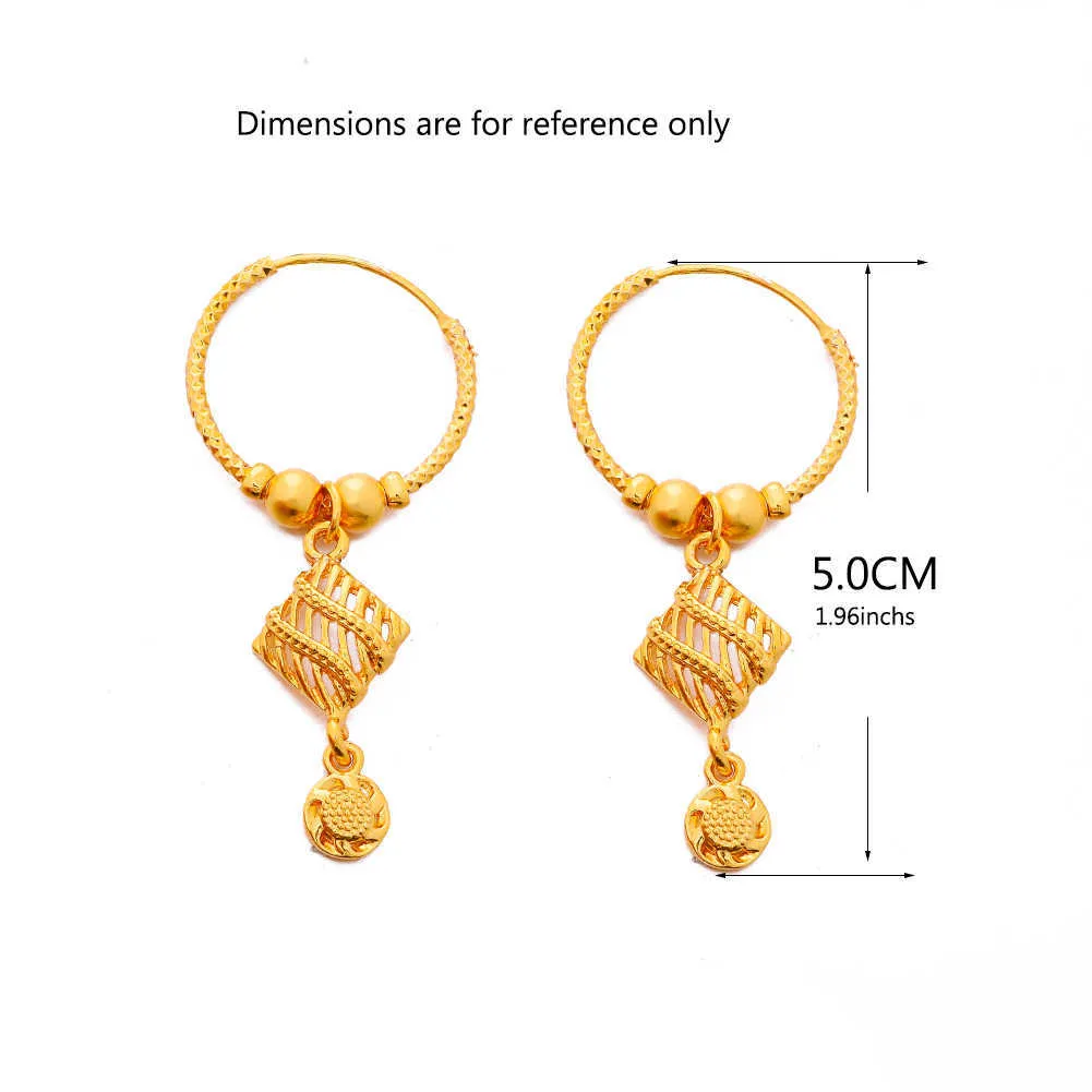 Charme luxe femmes Dubai 24k or couleur boucles d'oreilles inde ethiopie mariée africaine cadeaux de mariage boucles d'oreilles mariée G230225