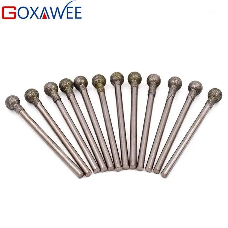 Professionelle Bohrer 30 stücke Schaft 2,35mm Glas Diamant Gun Bit Bur Ball Form Für Dremel Power Werkzeug Zubehör metall Bohren Gravur