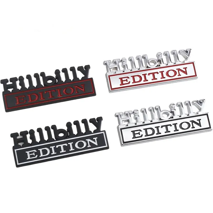 Украшение вечеринки 1pc Hillbilly Edition Car Sticker для Auto Truck 3D Badge Emblem Emblem Emblem