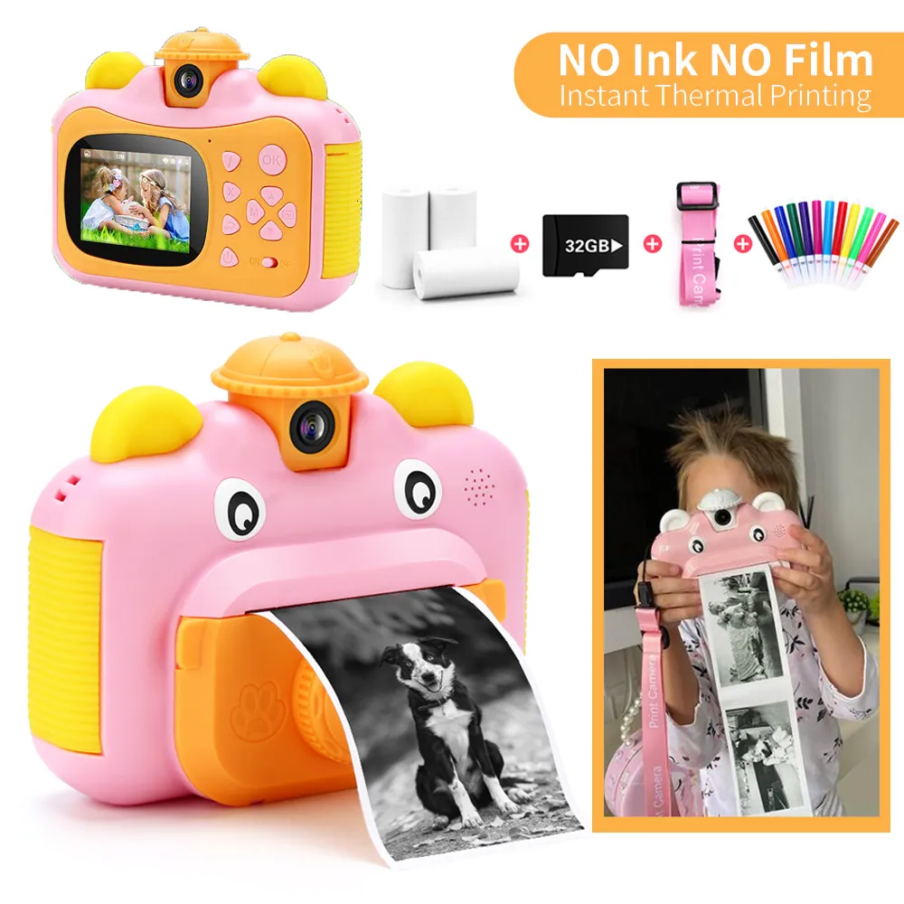 おもちゃカメラキッズインスタントプリントカメラ子供用サーマル印刷カメラ