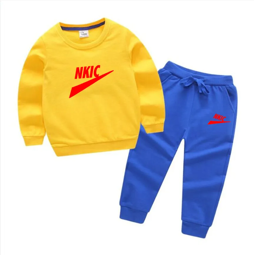 Baby Boys Girls Clothes Spring Fall Set Print Long Sleeve Sweatshirt with Elastic Waist Sweatpants 2PC