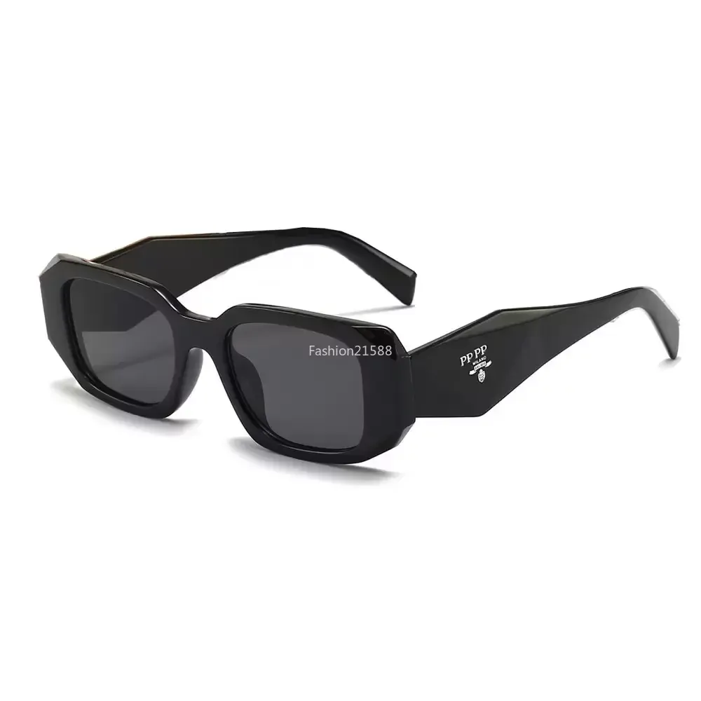 Prad Solglasögon Designer Kvinna Glasögon Mens Black Sun Glasses Vintage Fashion Designer Goggle Beach Sun Glasögon för man kvinna 7 Färg P solglasögon solglasögon