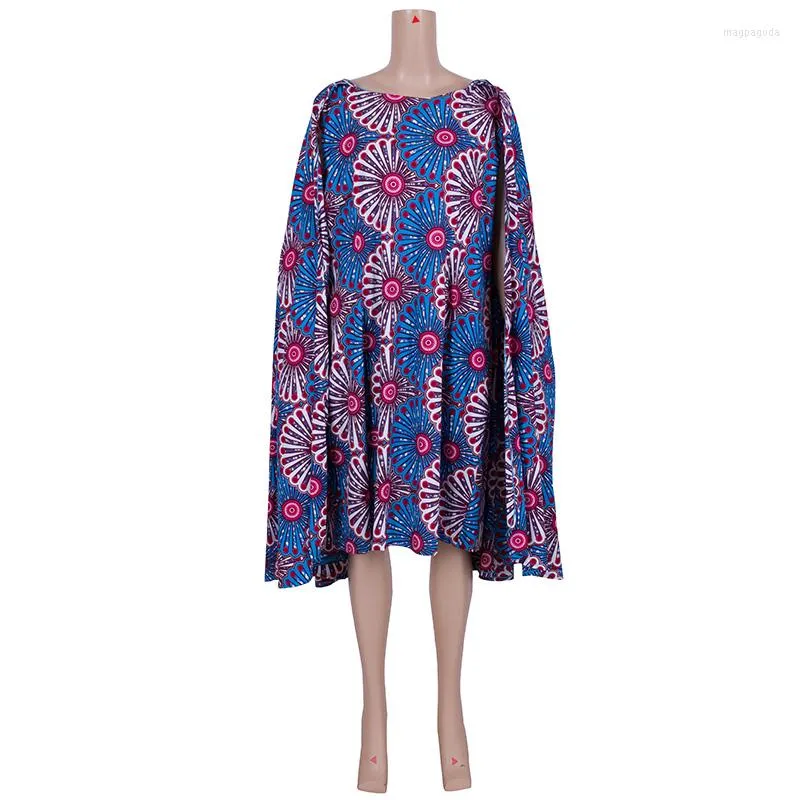 Ethnic Clothing In Stock Women African Dress Casual Summer Print Cotton Elegant Robe Africaine Plus Size XH153