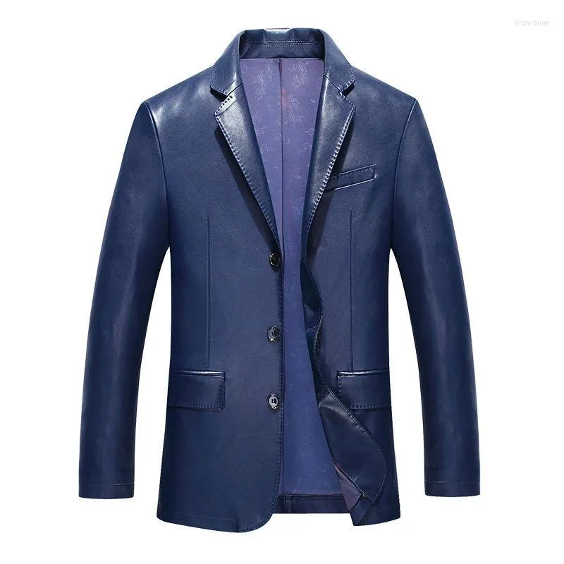 Men's Jackets Men's Leather All-match Fashion Simplicity Business Suit Collar Trend Handsome Loose Casual High Quality Plus Thick Coat