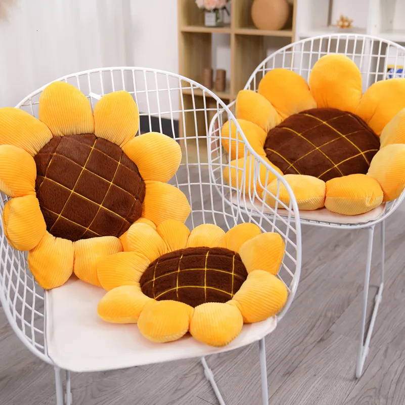 Poupées en peluche 1pc 40/50/70cm peluche plante douce tournesol jouets en peluche chaise mignonne voiture coussin en peluche bureau sieste oreiller filles joli cadeau d'anniversaire 230225