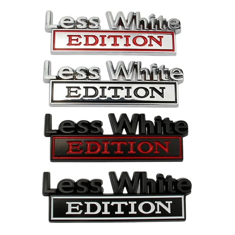 Decorazione per feste Meno White EDITION Adesivo per auto per autocarro 3D Badge Emblem Decal Accessori auto 8x3cm