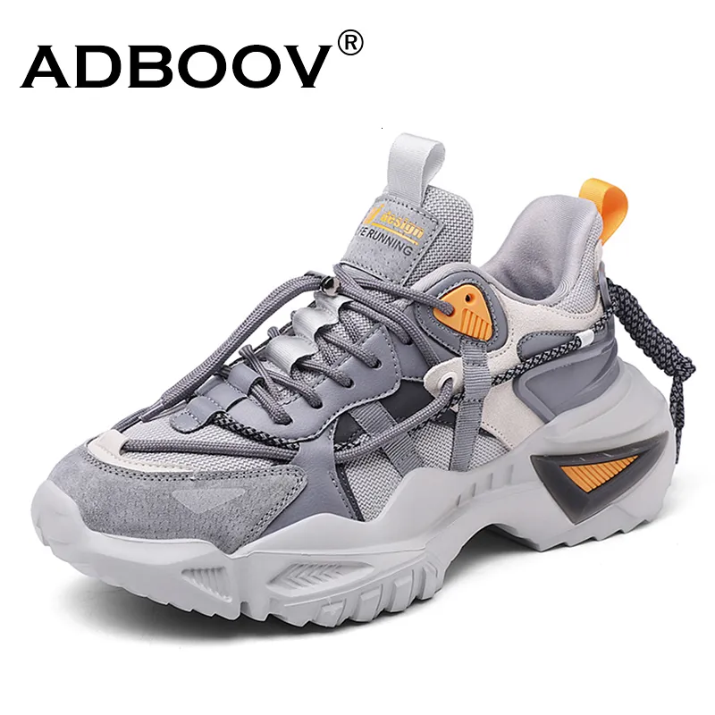 GAI GAI Dress Shoes ADBOOV Fashion Chunky Sneakers Men Genuine Leather Casual Trainers 230225
