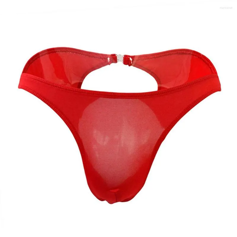 Underpante Unwe gays homens abrem roupas íntimas semi-transparentes de moda de clube sexy homme respirável