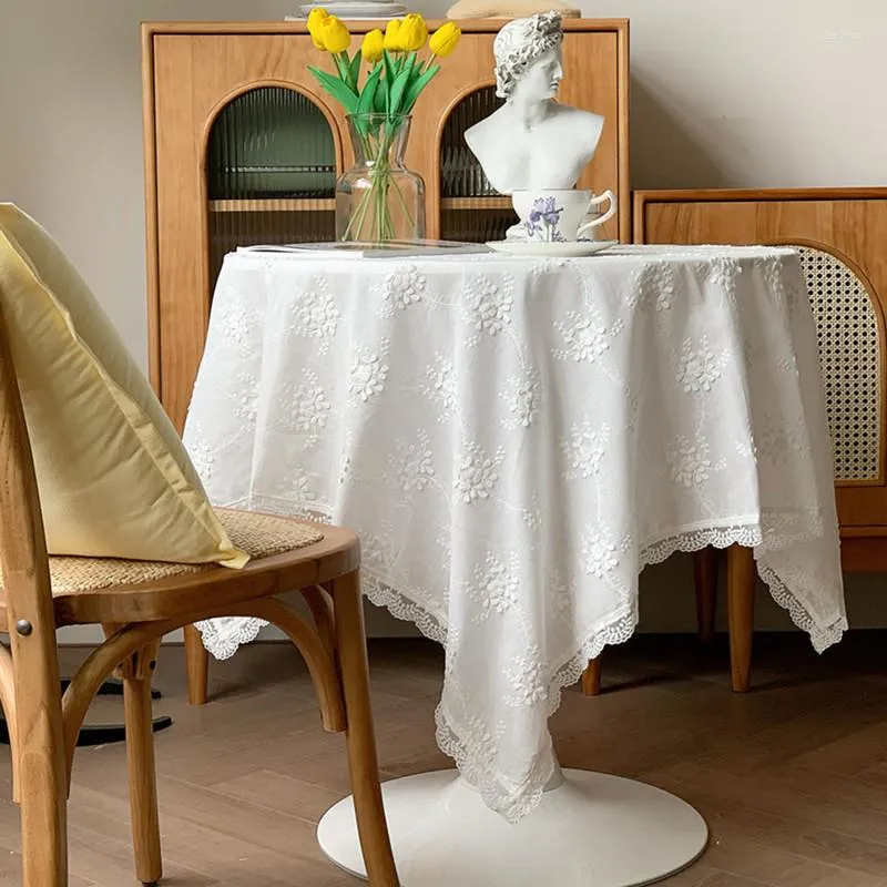 Masa bezi fransız tarzı romantik bahçe beyaz masa örtüsü düğün dekorasyon kapağı yemek seti dekorasyon estetik