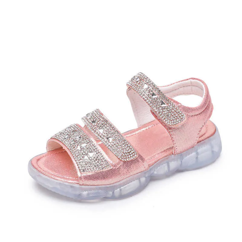 Sandals Sandals Girls White Pink Children Summer Shoes Kids Sandals For Girls Fashion Diamond Princess Shoes Girls Sandals Z0225
