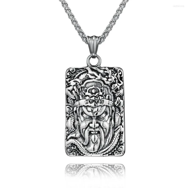 Pendant Necklaces DARHSEN Male Men Guanyu Pendants Silver Color Metal 60cm Stainless Steel Chain Fashion Jewelry 2023