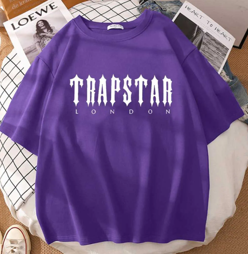 Men's T-Shirts Trapstar London Man Tshirts Personality Tee Clothes Summer Oversized T Shirts Short Sleeve Loose Vintage T-ShirtMen'sMotion current