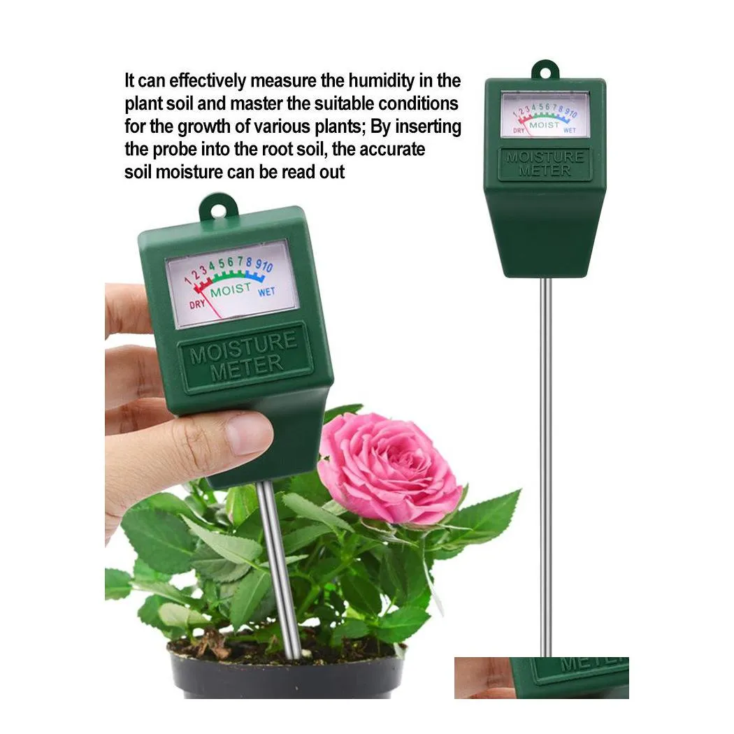 CAR DVR Medidores de umidade Sonda de rega do solo Medidor de precis￣o Ph Testador de pH Medi￧￣o do analisador para plantas de jardim Droga de flores Office Scho DHS9E