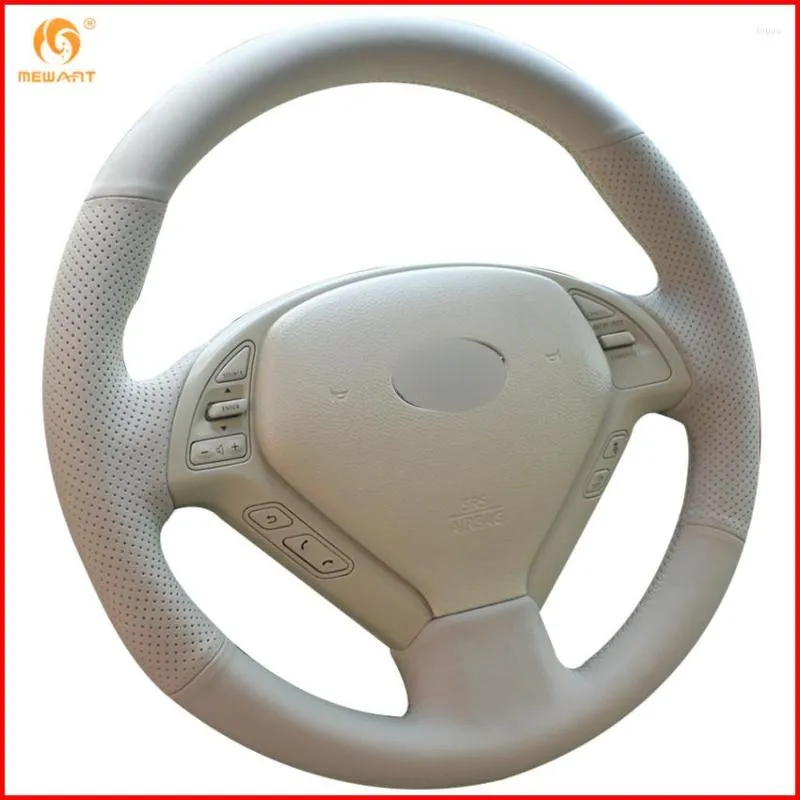 Steering Wheel Covers MEWANT Beige Genuine Leather Car Cover For Infiniti G25 G35 G37 QX50 EX25 EX35 EX37 2008-2013 Accessories Parts