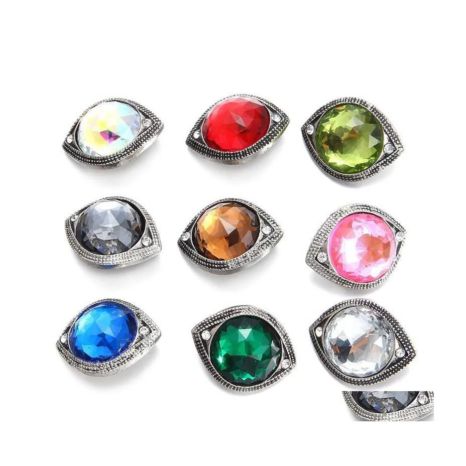 DVR de voiture Autres composants de bijoux de bouton-pression rétro Colorf Strass 18mm Boutons-pression en métal Boutons adaptés au bracelet Bracelet Noosa Sh005 Drop Delivery F Dhfyi