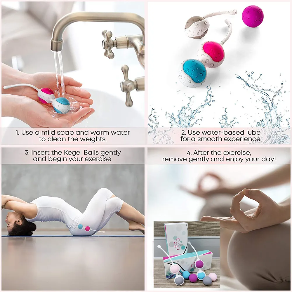 Œufs/balles 4 pièces Médecine Geisha Balle Smart Silicone Kegel s Simulateur de Kegel Ben Wa Exercice de serrage s_voghion.com