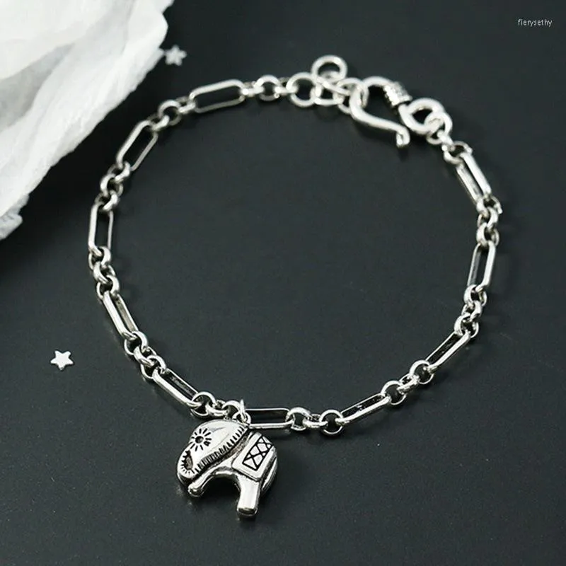 Bracelets porte-bonheur Punk couleur argent gland éléphant Bracelet Bracelet pour femmes fête mariage bijoux SL255