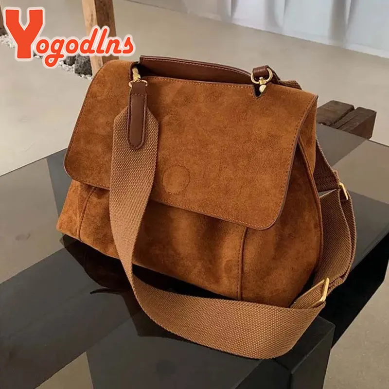 Sacs de soirée Yogodlns automne hiver polaire sac à bandoulière femme en cuir givré sac à bandoulière rétro sac à bandoulière grande capacité sac de messager 230225