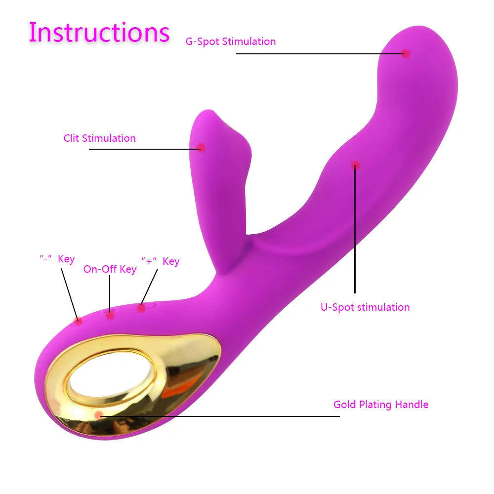 Vibratori doppi a forma di coniglio, dildo, stimolatore del clitoride e del punto G, bacchetta magica, giocattoli sessuali per donne_voghion.com