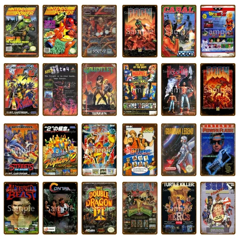 Boom Fight Video Game Metal Tin Sign Retro Poster Wall Decor for House Home Room Vintage Peinture Plaque Gaming Sticker décoratif décoratif Taille 30X20cm w02