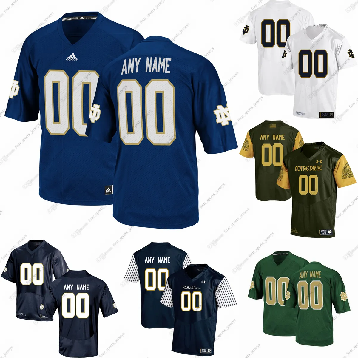 Custom NCAA College Notre Dame Fighting Irish Football Maglie Joe Montana Tyler Buchner Ian Book Steve Angeli Tyler Buchner Ron Powlus III Sam Assaf Logan Diggs