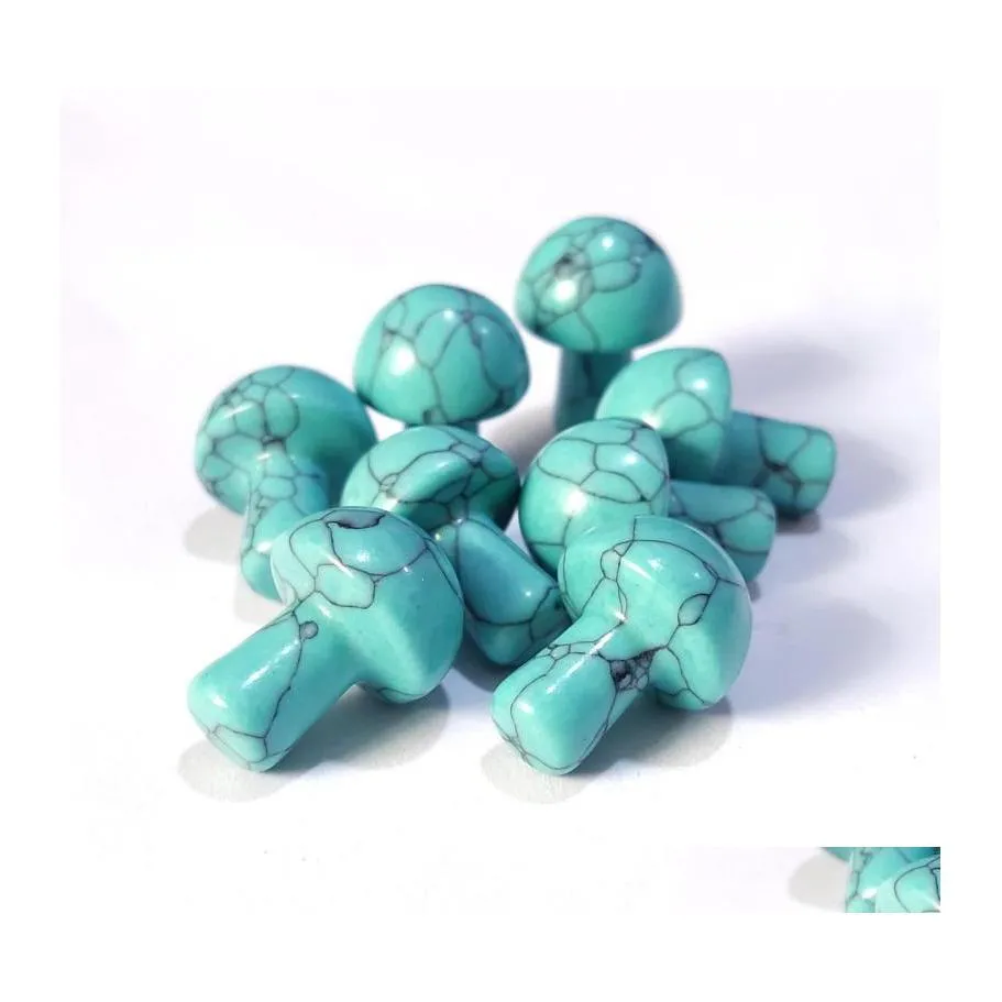 voiture dvr Pierre 2Cm Sculpté Mini Champignon Statue Ornement Imitation Turquoise Motif Résine Décor À La Maison Cadeau En Gros Drop Delivery Bijoux Dhpvc