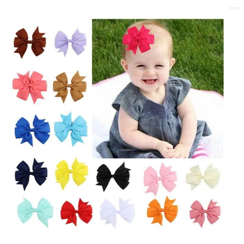 Accessoires pour cheveux 1 pièce mignon bébé épingles à cheveux filles gros-grain ruban nœud noeud Clips couleurs unies Boutique chapeaux enfants