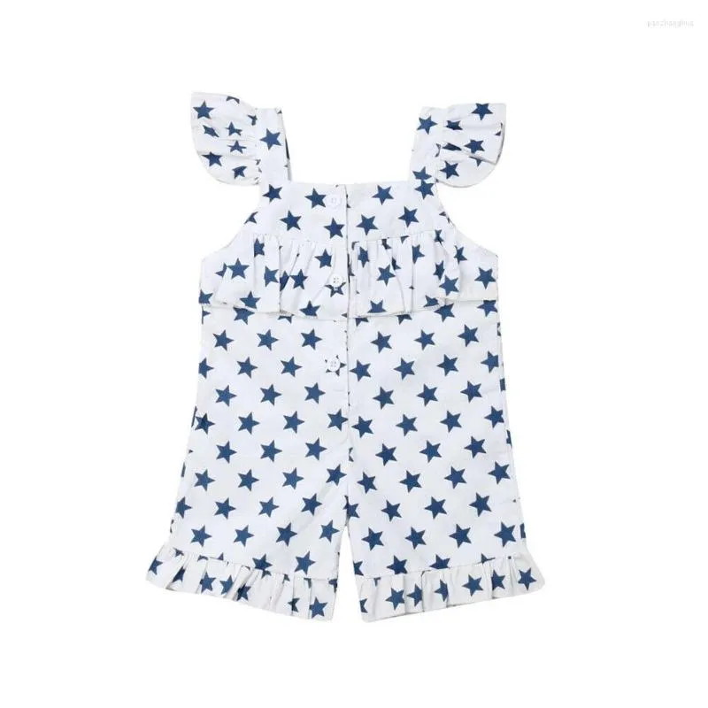 Giyim Setleri Doğan Çocuk Bebek Kız Yıldız Baskı Romper Bodysuit Tulum Kıyafet Yaz Giysileri Oyun Kısa Pantolon