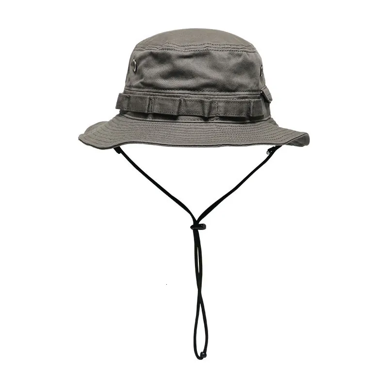 Chapéus de aba larga Chapéus de balde homens Mulheres chapéu de balde verão chapéu de boonie ao ar livre protetor largo panamá camuflagem caça a caminhada de pesca sol viseira 230227