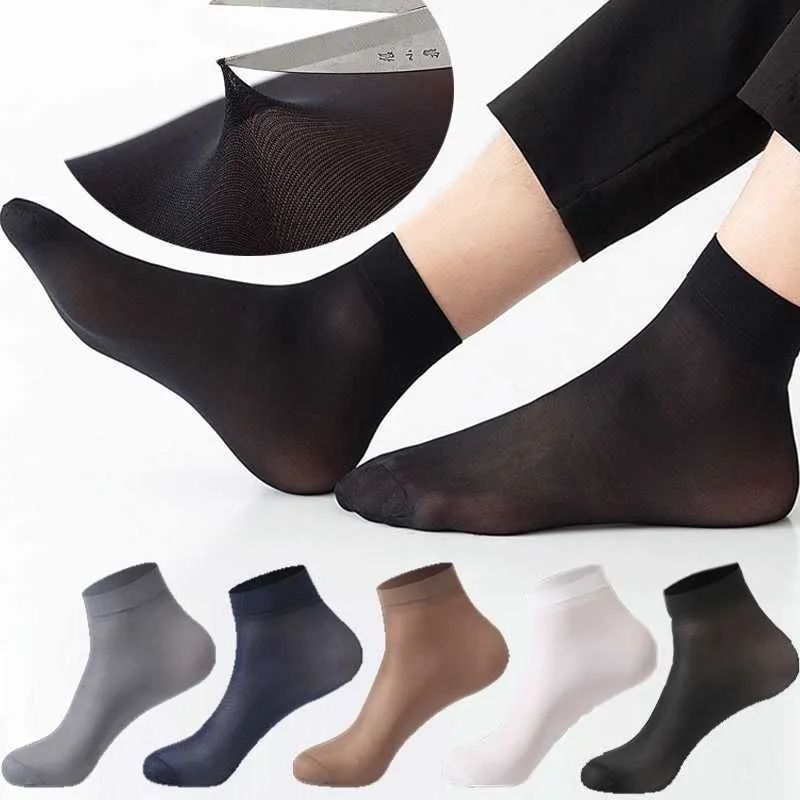Herensokken 10pairs heren sokken dunne ijskousen zomer ademende casual sokken vaste kleur elastisch ijs zijden koel midtube zakelijke sokken z0227