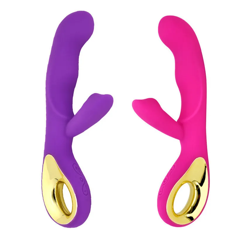 Vibratori doppi a forma di coniglio, dildo, stimolatore del clitoride e del punto G, bacchetta magica, giocattoli sessuali per donne_voghion.com