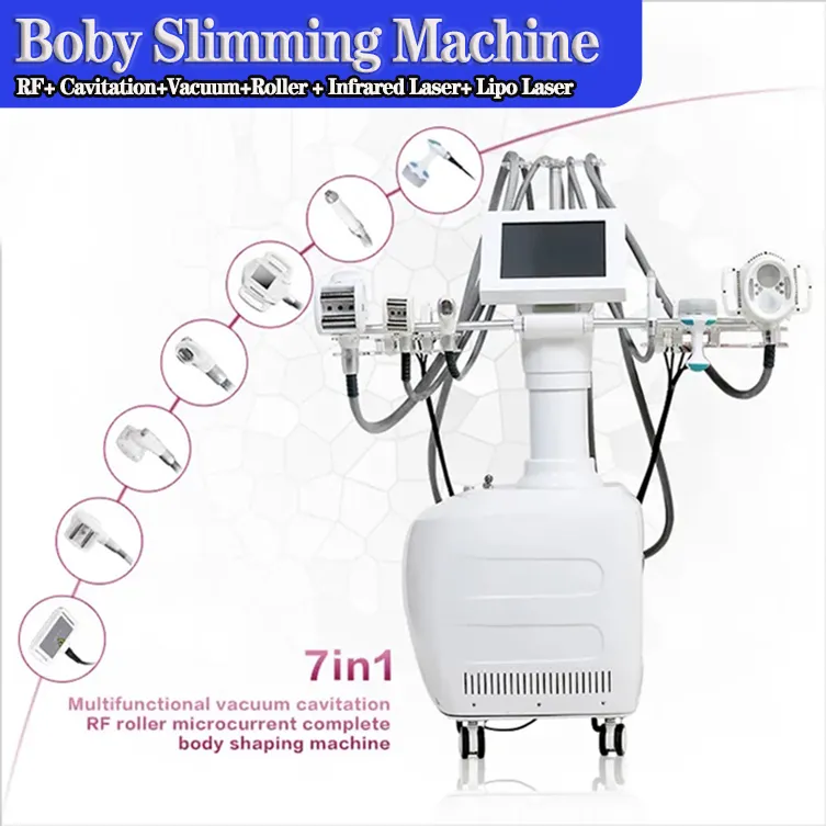 Vacuüm RF Roller Body Haping Machine Cavitatietherapie Vet Verbranding Laser Gezicht Heffen Skin Skilling Slankmachine met Lipo Laser Pads