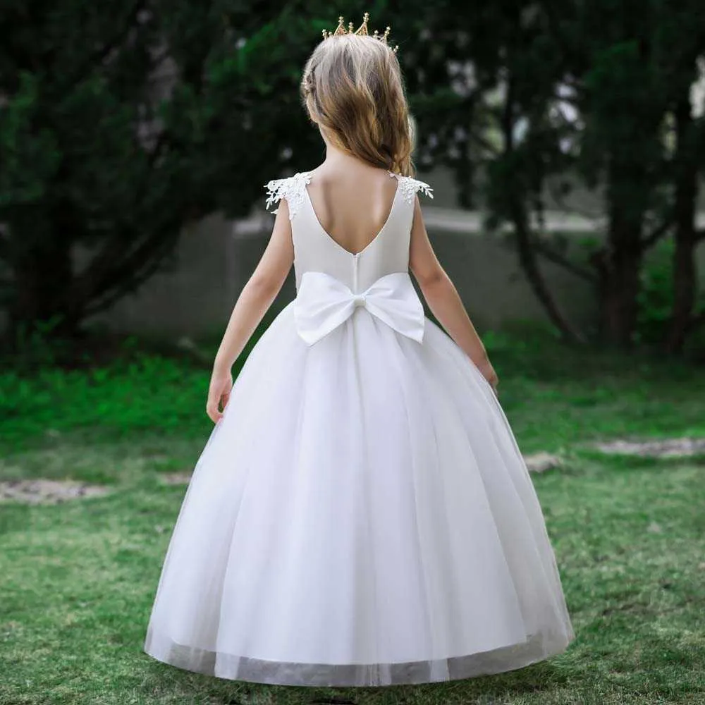 Robes de fille Enfants Robes de demoiselle d'honneur Blanc Princesse Filles Fête Mariage Venez Bébé Noël Vêtements Soirée Cérémonie Robe De Bal D'été