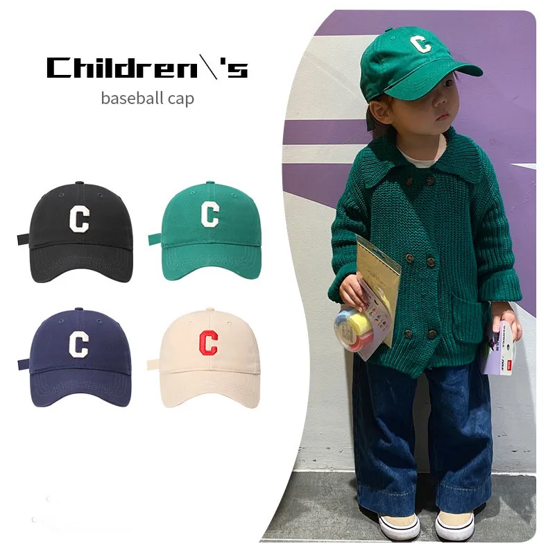 M553 Spring Autumn Baby Letter Embroidery Sun Hat Boys Girls Baseball Hats Kids Children's Sunscreen Caps