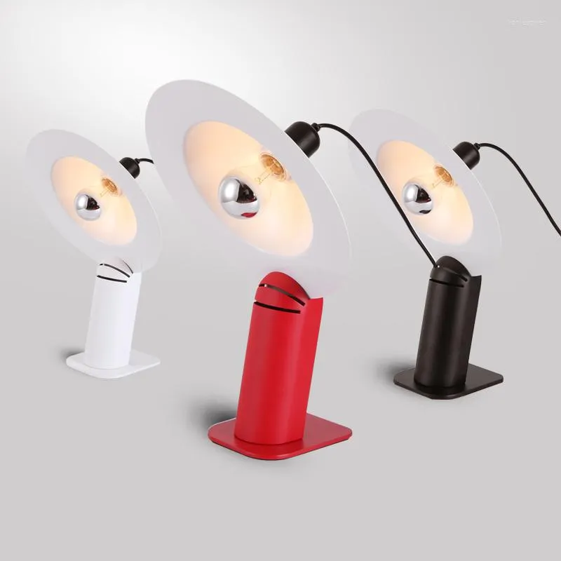 Bordslampor Designer Postmodern Justerbar lampa Röd/svart/vit lampskärm Heminredning Studie Barnrum sovrum sovrumsmodell