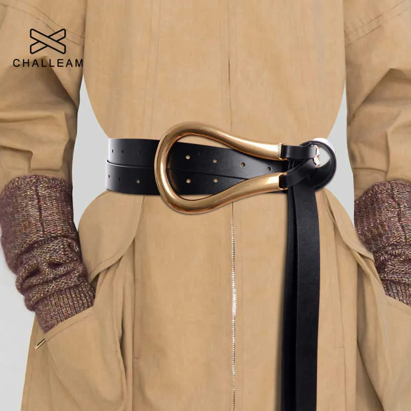 Ремни моды из искусственные кожаные ремни для женщин Большой сплав с пряжкой тонкая двухслойная рубашка Стильный панк -ремень Длинные ремня x209 Z0223