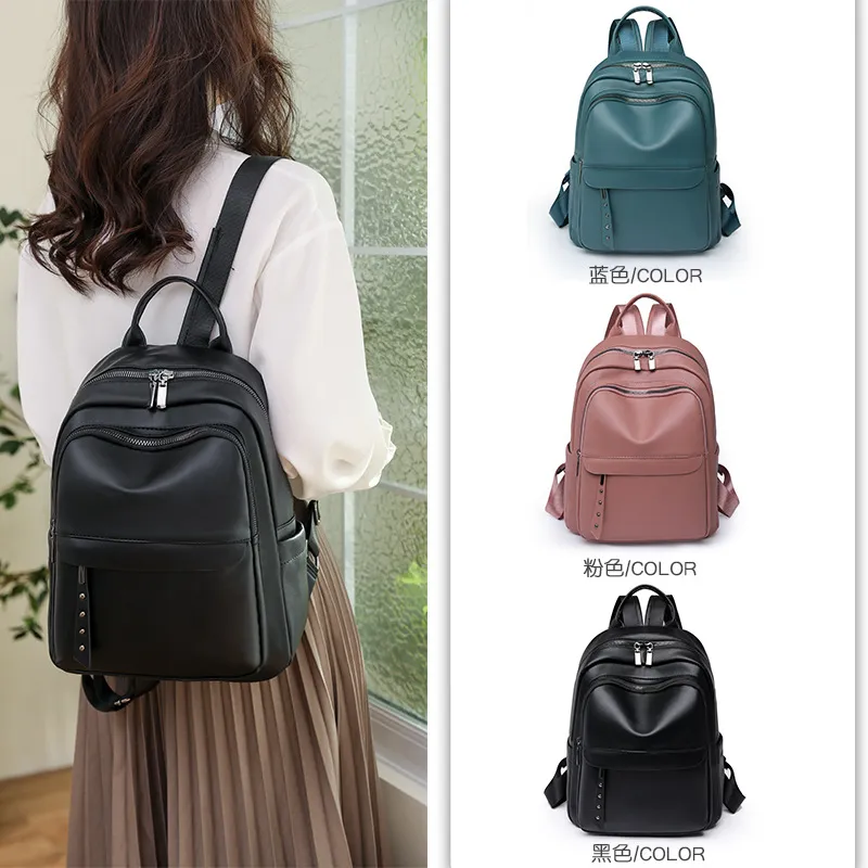 Women Men Backpack Style Genuine Leather Fashion Casual Bags Small Girl Schoolbag Business Laptop Backpack Charging Bagpack Rucksack Sport&Outdoor Packs 6742