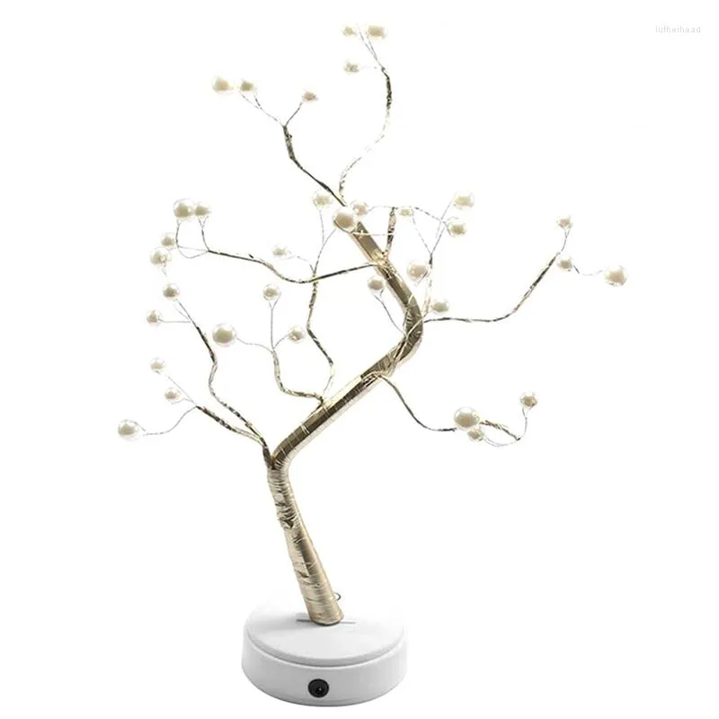 Night Lights Creative Led Pearl Tree Lamp Desk Table Decor 36 For Home Bedroom Decoration Light