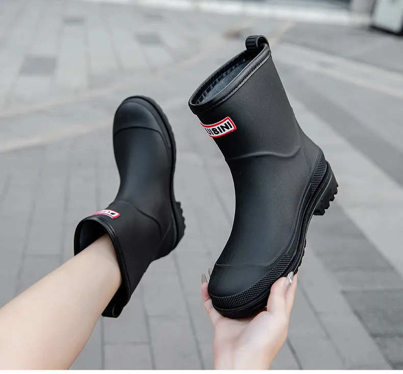 Couvre-chaussures imperméables à tube haut, bottes de pluie à
