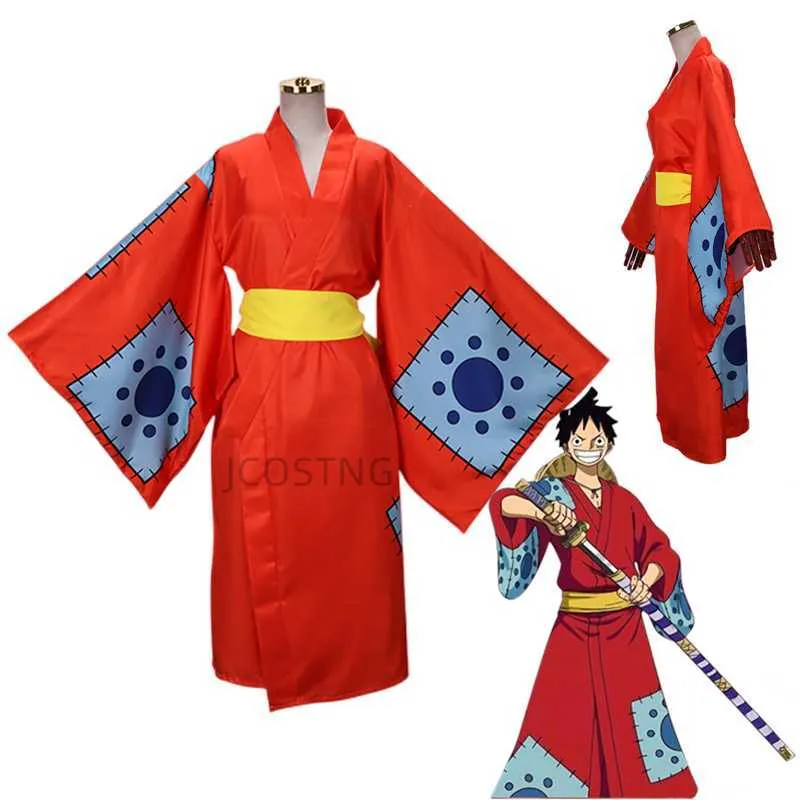 Unisex One Piece Luffy Cosplay Traje, Roupa Diária, Performance de Palco,  Festa de Halloween, Anime, Verão, Nova Chegada