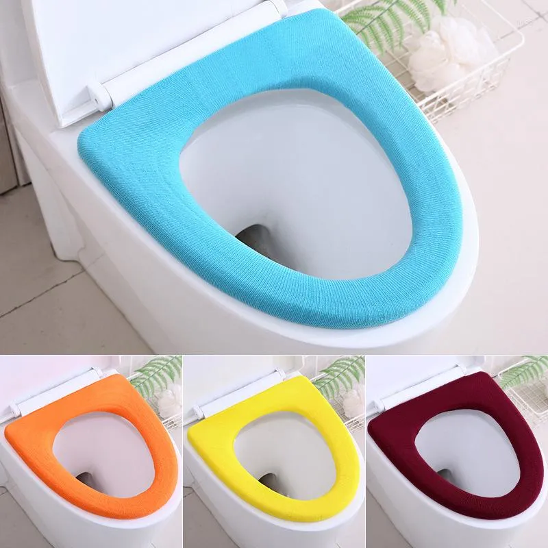 Toilet Seat Covers Bathroom With Handle Closestool Washable Soft Winter Warmer Mat Pad Cushion Bidet Cover
