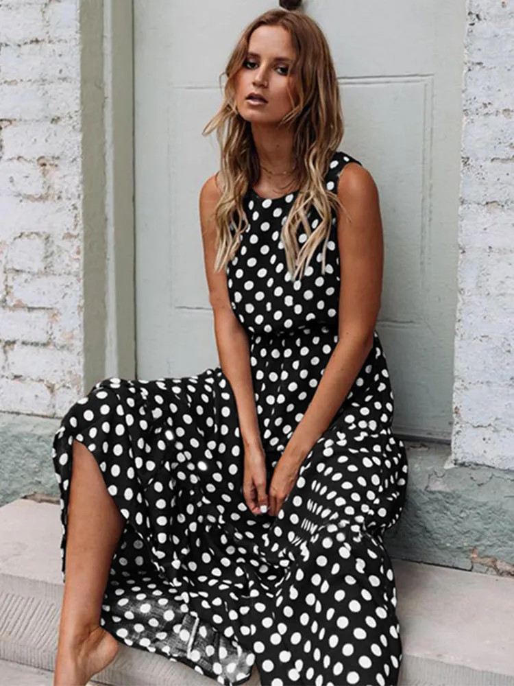 Maxi Dress Ruffle Sleeveless Oasis Polka Dot Dress Buy Love Roses